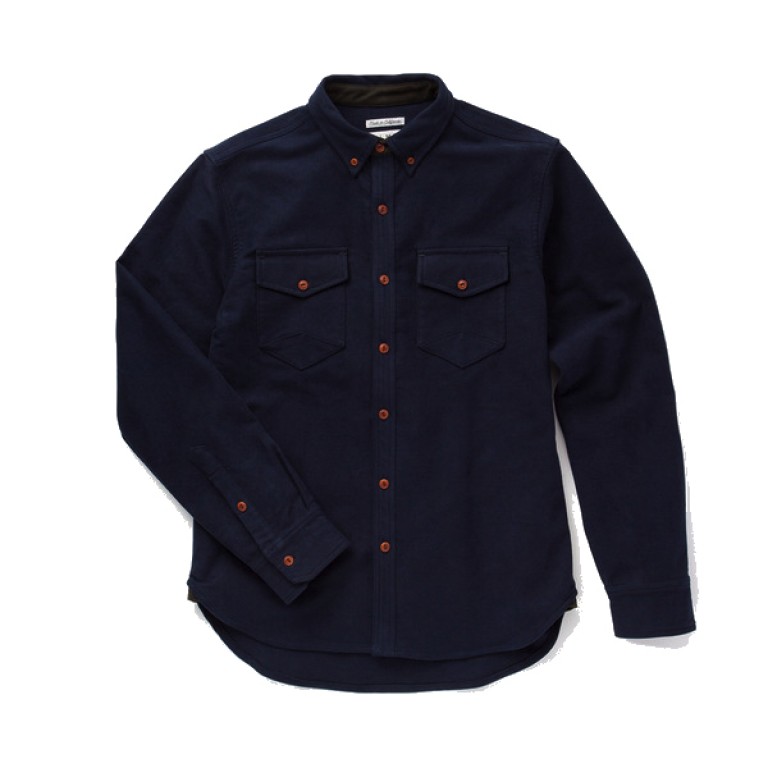 Almond Surfboards - Casual Button-Down Shirts - Survey Chamois Shirt-Jacket Navy