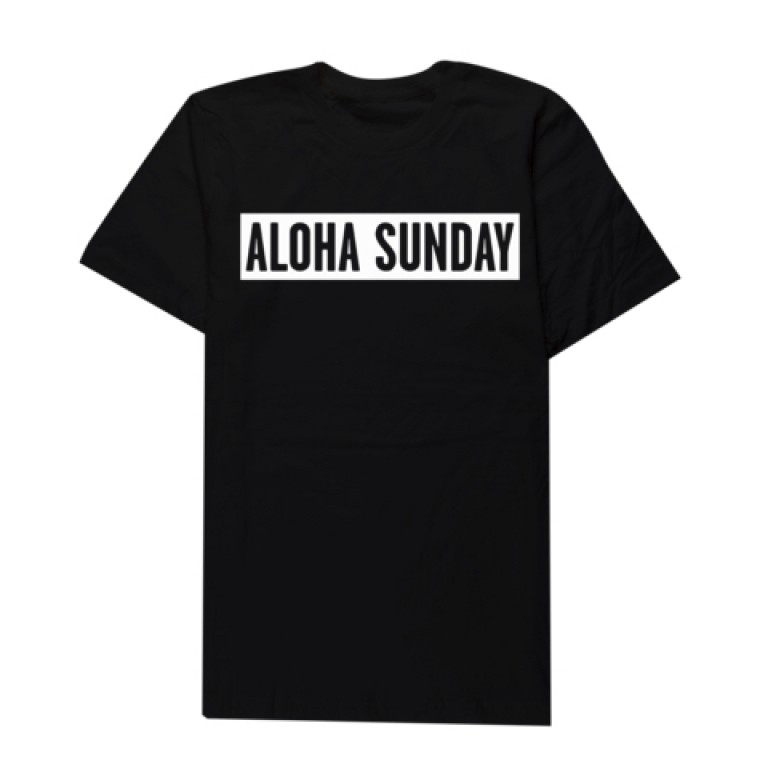 Aloha Sunday - T-Shirts - Bumper White Print Black