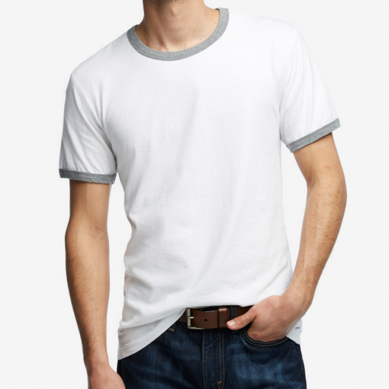 American Giant - T-Shirts - Essential Ringer T White Heather