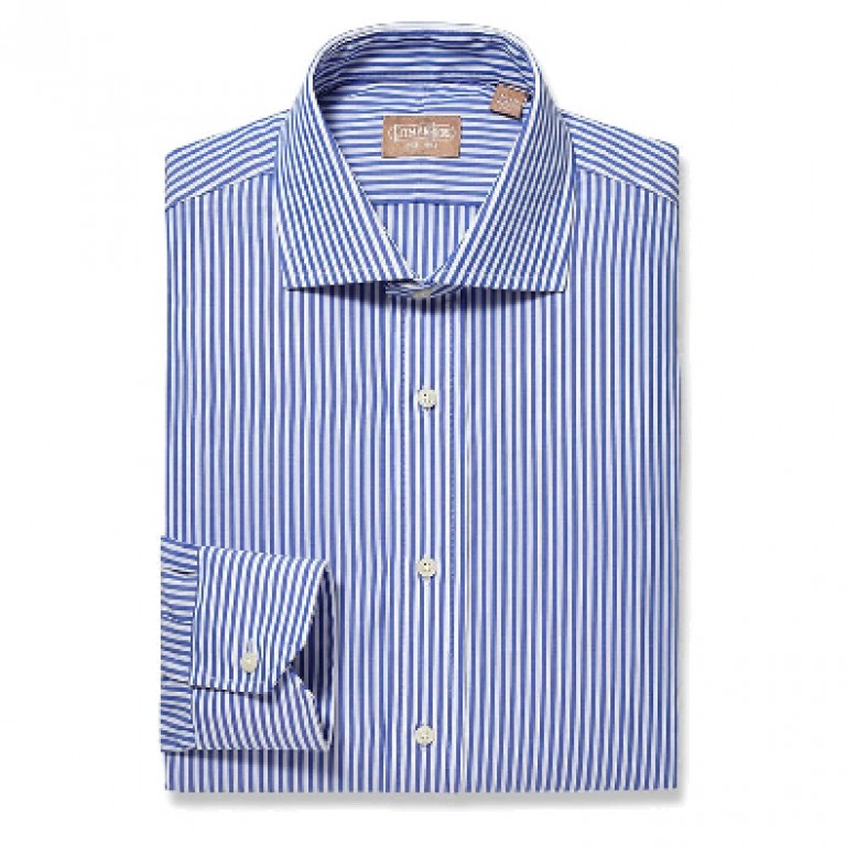 Gitman Bros - Dress Shirts - Widespread Bengal Stripe Blue