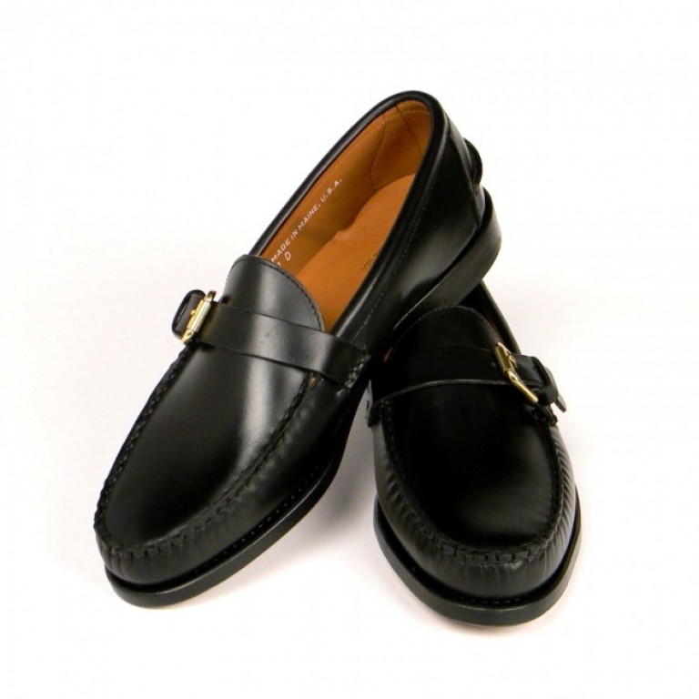 rancourt and company black calfskin buckle loafer