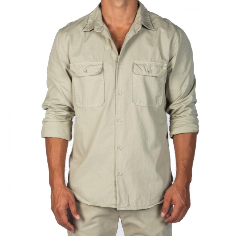 Save Khaki United - Casual Button-Down Shirts - L-S Light Twill Camp Shirt