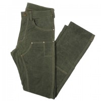 red clouds collective olive waxed canvas fitted work pants