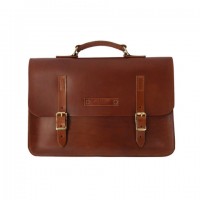 red clouds collective brown leather briefcase