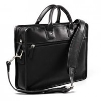 allen edmonds black leather gusset briefcase