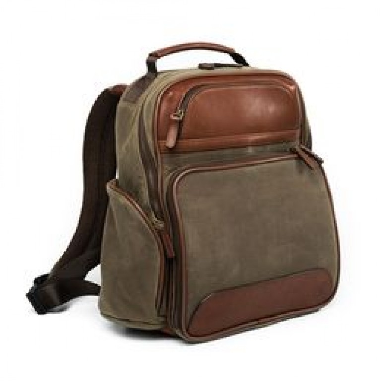 allen edmonds canvas leather backpack