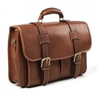 allen edmonds double flap leather briefcase