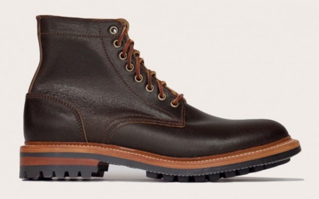Oak Street Bootmakers - Boots - Brown Waxed Flesh Commando Sole Trench Boot 1.26.16