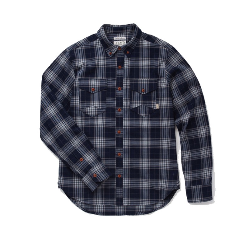 Almond Surfboards - Casual Button-Down Shirts - Surf + Craft Woven Navy Plaid