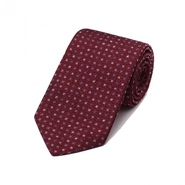 Gitman Bros - Ties and Pocket Squares - Woven Neat Tie Red